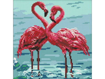 Алмазна мозаїка "Яскраві фламінго" ©art_selena_ua AMO8261 30х30 см