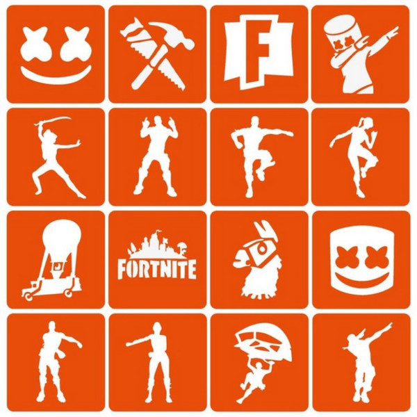 Набір трафаретів для біо-тату "Fortnite" Fortnite_simple-16 Набір трафаретів для біо-тату "Fortnite" Fortnite_simple-16