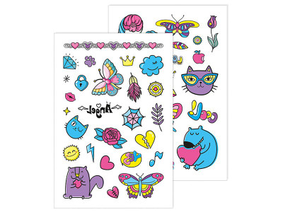 Тимчасові татуювання для старших дівчаток Фіолетовий котик 10100697 2 аркуші