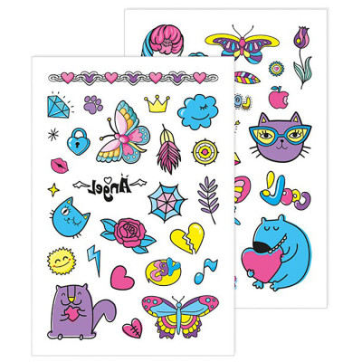 Тимчасові татуювання для старших дівчаток Фіолетовий котик 10100697 2 аркуші