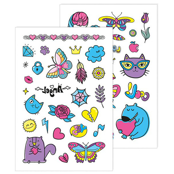 Тимчасові татуювання для старших дівчаток Фіолетовий котик 10100697 2 аркуші