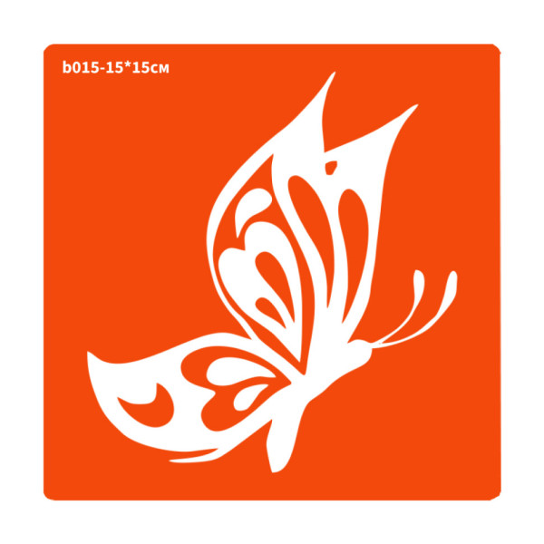 Трафарет для біо-тату Метелик b015*15см розмір 15х15см