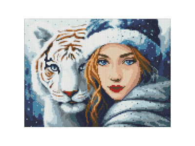 Алмазна мозаїка без підрамника "Зимове тепло" AMC7909 з АВ стразами 30х40см