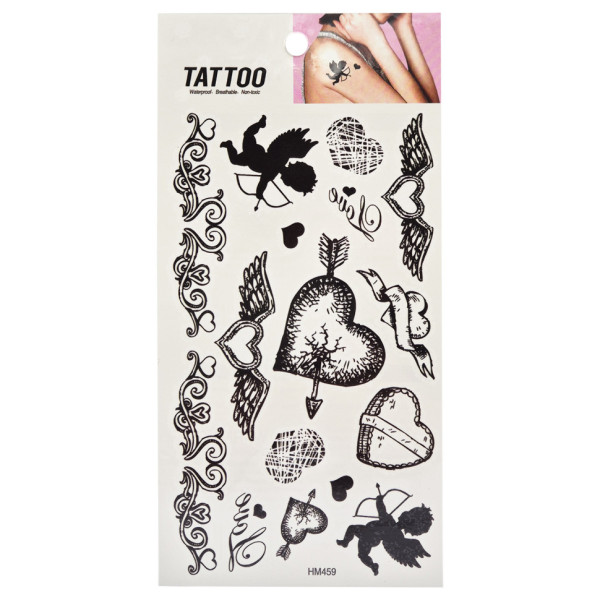 Тимчасове татуювання "Black hearts Tattoo" 1020-HM459 Тимчасове татуювання "Black hearts Tattoo" 1020-HM459