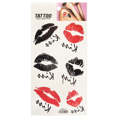 Тимчасове татуювання "Kiss Tattoo" 1020-HM541 червоно-чорний Тимчасове татуювання "Kiss Tattoo" 1020-HM541 червоно-чорний