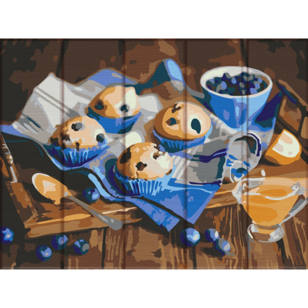 Картина за номерами по дереву "Солодощі з чорницею" ASW135 30х40 см