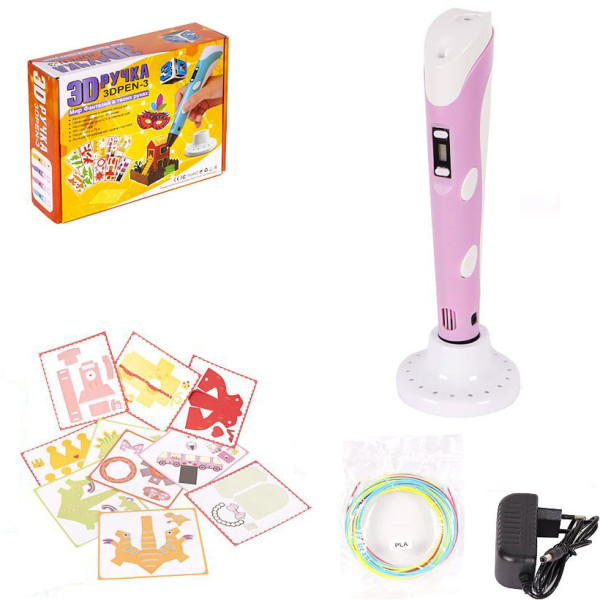 3D Ручка (3DPEN-3) - 3 NEW з трафаретами DX008 Рожевий 3D Ручка (3DPEN-3) - 3 NEW з трафаретами DX008 Рожевий