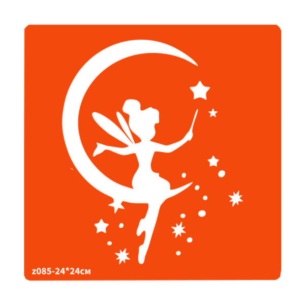 Трафарет для біо-тату Фея z085-24*24см розмір 24х24см