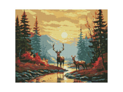 Алмазна мозаїка "Витончені олені" AMO7870 40х50 см