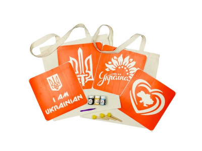 Набір для творчості "Екосумка бязь Мапа України Україна квітуча" bag-b-n080-n058