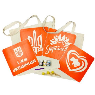 Набір для творчості "Екосумка бязь Мапа України Україна квітуча" bag-b-n080-n058