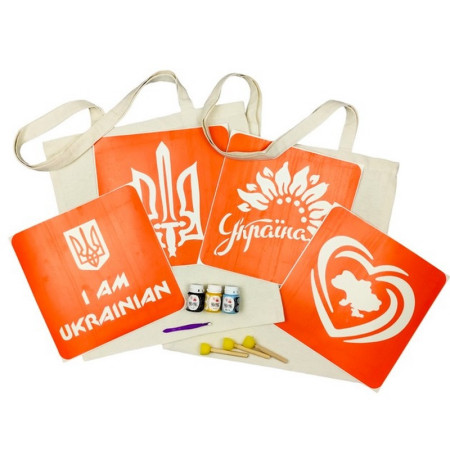 Набір для творчості "Екосумка бязь Мапа України Україна квітуча" bag-b-n080-n058