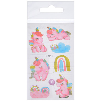 Тимчасові тату для дівчаток "Єдиноріг з глітером" FG240408084A-1 68х12 см