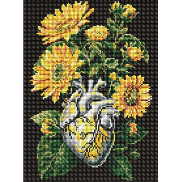 Алмазна мозаїка "Соняшники та серце" ©art_selena_ua AMO20178 30х40 см