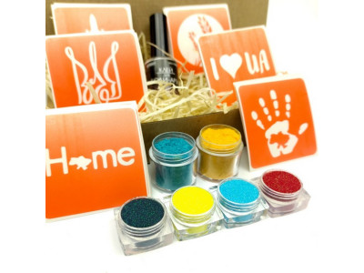 Набір для біо-тату "Я люблю Україну - гліттер" set-i-love-ukraine-glitte