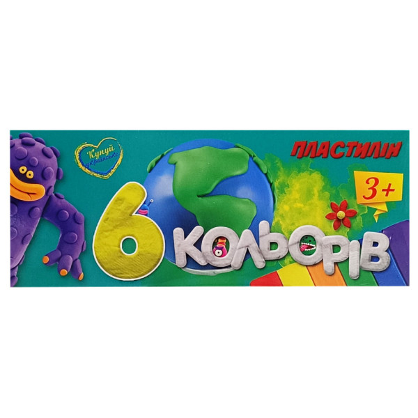 Набір для ліплення пластилін 630019 6 кольорів Набір для ліплення пластилін 630019 6 кольорів