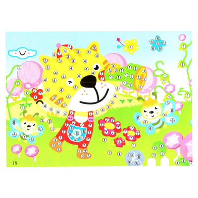 Дитяча мозаїка за номерами "Тигреня" 13-126-7 різнокольорові камінчики