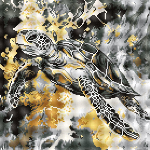 Алмазна мозаїка "Золота черепаха" ©art_selena_ua AMO8262 40х40 см