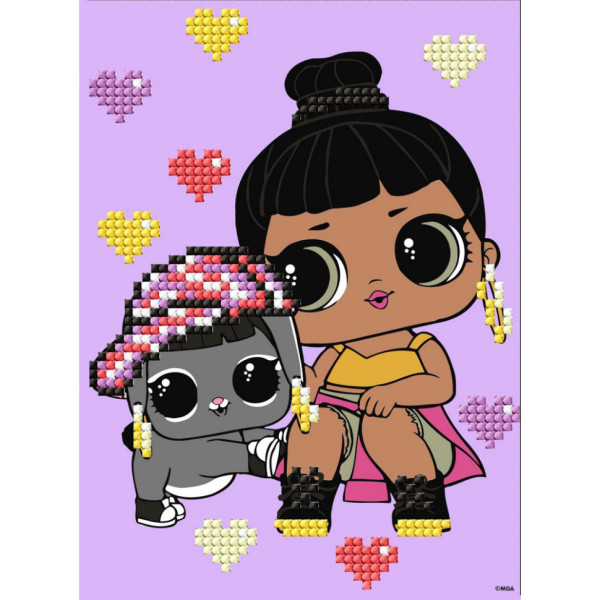 Алмазна мозаїка "L.O.L. Surprise! Honey Bun With Bunny Hun" AML1204 15x20 см