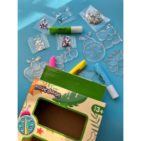 Набір для творчості "Magic dough" 5040-43-50(Green) форми для брелків стрази фарби