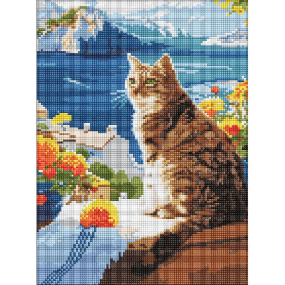 Алмазна мозаїка "Мрійливий котик" ©art_selena_ua AMO8129 30х40 см