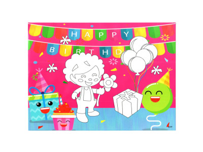 Дитячий набір для творчості "Happy Birthday" MK 5935-11 на клейовій основі Дитячий набір для творчості "Happy Birthday" MK 5935-11 на клейовій основі