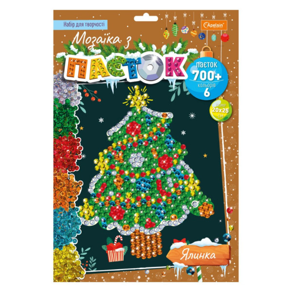 Набір для творчості мозаїка з паєток "Ялинка" НТ-37-01 Набір для творчості мозаїка з паєток "Ялинка" НТ-37-01