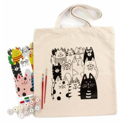 Набір для творчості екосумка-розмальовка "Котик" N0003601 38х42 см