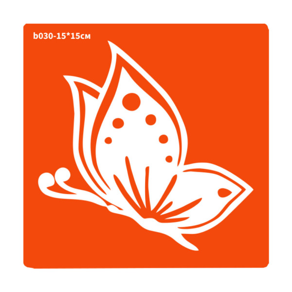 Трафарет для біо-тату Метелик b030-15*15см розмір 15х15см