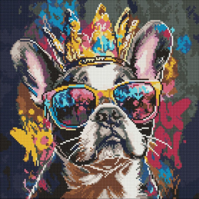 Алмазна мозаїка "Яскравий бульдог" ©art_selena_ua AMO8205 40х40 см