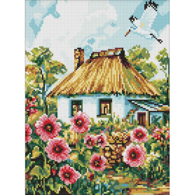 Алмазна мозаїка "Мальви біля хати" ©art_selena_ua AMO8266 30х40 см