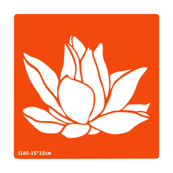 Трафарет для біо-тату Квітка f185-15*15см розмір 15х15см