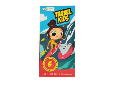 Дитячий пластилін "Travel Kids" 331008/TK восковий 6 кольорів по 12 г