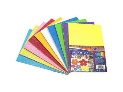 Набір кольорового фоамірану з глітером 17IA4-MIX 17-01 мм 10 аркушів