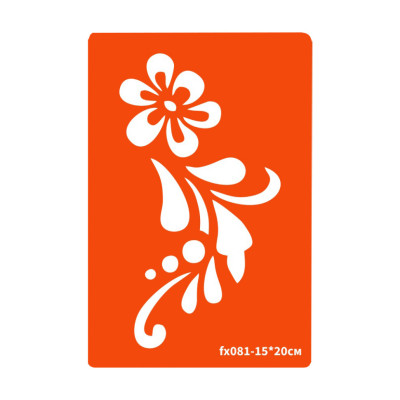 Трафарет для біо-тату Квітка fx081-15*20см розмір 15х20см