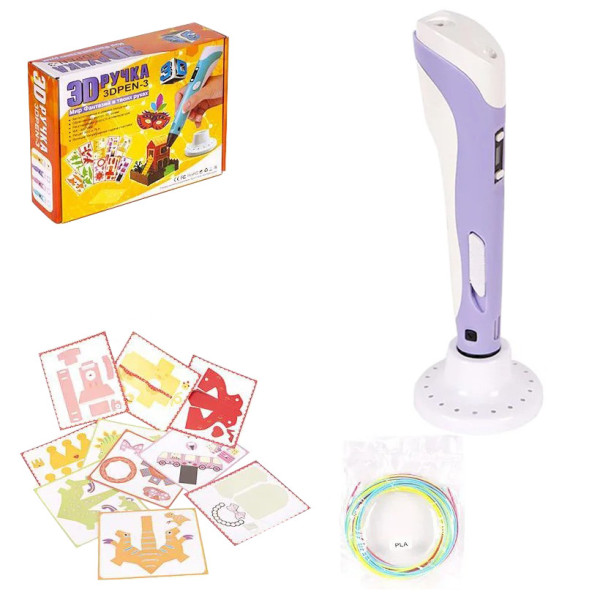 3D Ручка (3DPEN-3) - 3 NEW з трафаретами DX008 Фіолетовий 3D Ручка (3DPEN-3) - 3 NEW з трафаретами DX008 Фіолетовий