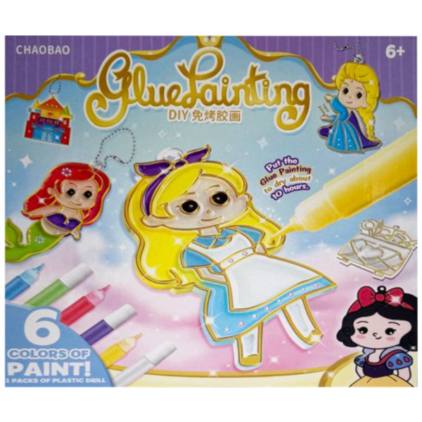 Дитячий набір для творчості "Підвіска-розмальовка" 7600-1-23-21-2123-6 ланцюжок фарби 6 кольорів