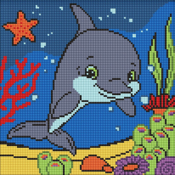 Алмазна мозаїка для дітей "Добрий дельфін" ©art_selena_ua AMO8111 30х30 см