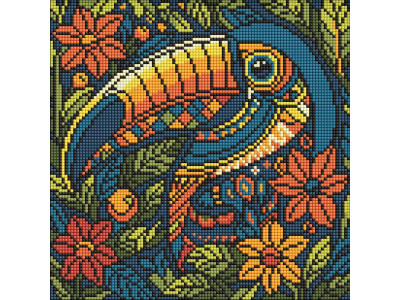 Алмазна мозаїка "Вітраж. Тукан" AMO8332 30х30 см