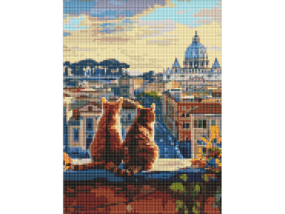 Алмазна мозаїка "Котики в Римі" AMO8146 30х40 см
