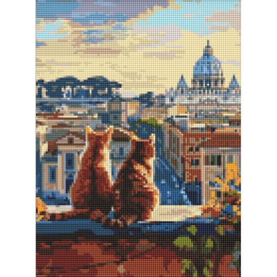 Алмазна мозаїка "Котики в Римі" AMO8146 30х40 см