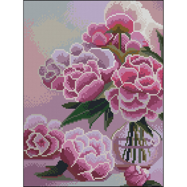 Алмазна мозаїка без підрамника "Рожеві півонії" ZAV3040-44 30х40 см Алмазна мозаїка без підрамника "Рожеві півонії" ZAV3040-44 30х40 см