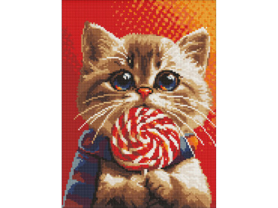 Алмазна мозаїка "Котик із цукеркою" AMO7976 30х40 см Алмазна мозаїка "Котик із цукеркою" AMO7976 30х40 см