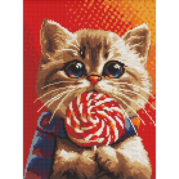 Алмазна мозаїка "Котик із цукеркою" AMO7976 30х40 см Алмазна мозаїка "Котик із цукеркою" AMO7976 30х40 см