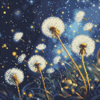 Алмазна мозаїка "Летючі кульбаби у вечірньому небі" ©art_selena_ua AMO8207 40х40 см