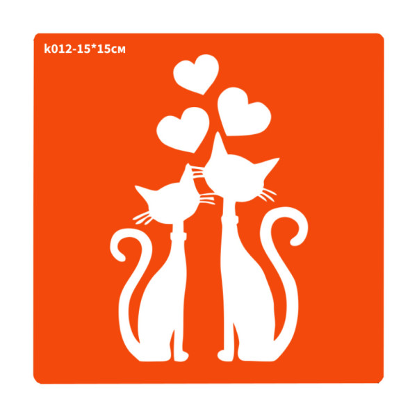 Трафарет для біо-тату Котик k012-15*15см розмір 15х15см