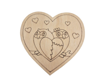 Фігурка для розпису та декорування "Дві совушки" DF10-12-8 дерево