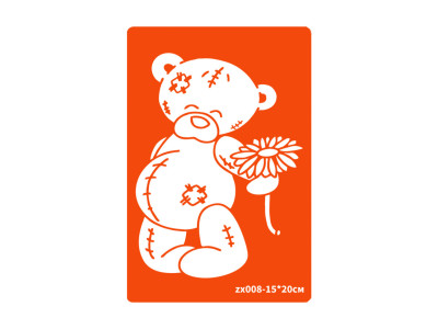 Трафарет для біо-тату Ведмедик zx008-15*20см розмір 15х20см