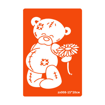 Трафарет для біо-тату Ведмедик zx008-15*20см розмір 15х20см