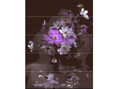Картина за номерами по дереву "Загадкові квіти" ASW143 30х40 см